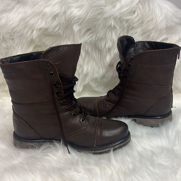 Steve Madden Troopa Lace Up Combat Moto Boots Fisherman Core B75 - Picture 7 of 10
